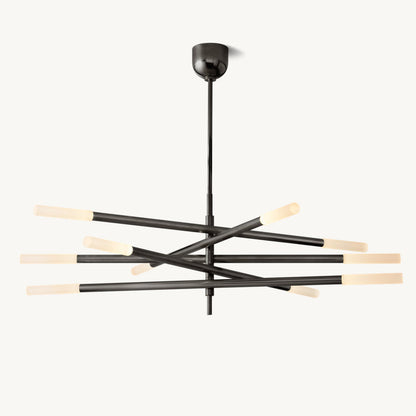 Rousselle Ten-Light Etched Rod Mobile Chandelier