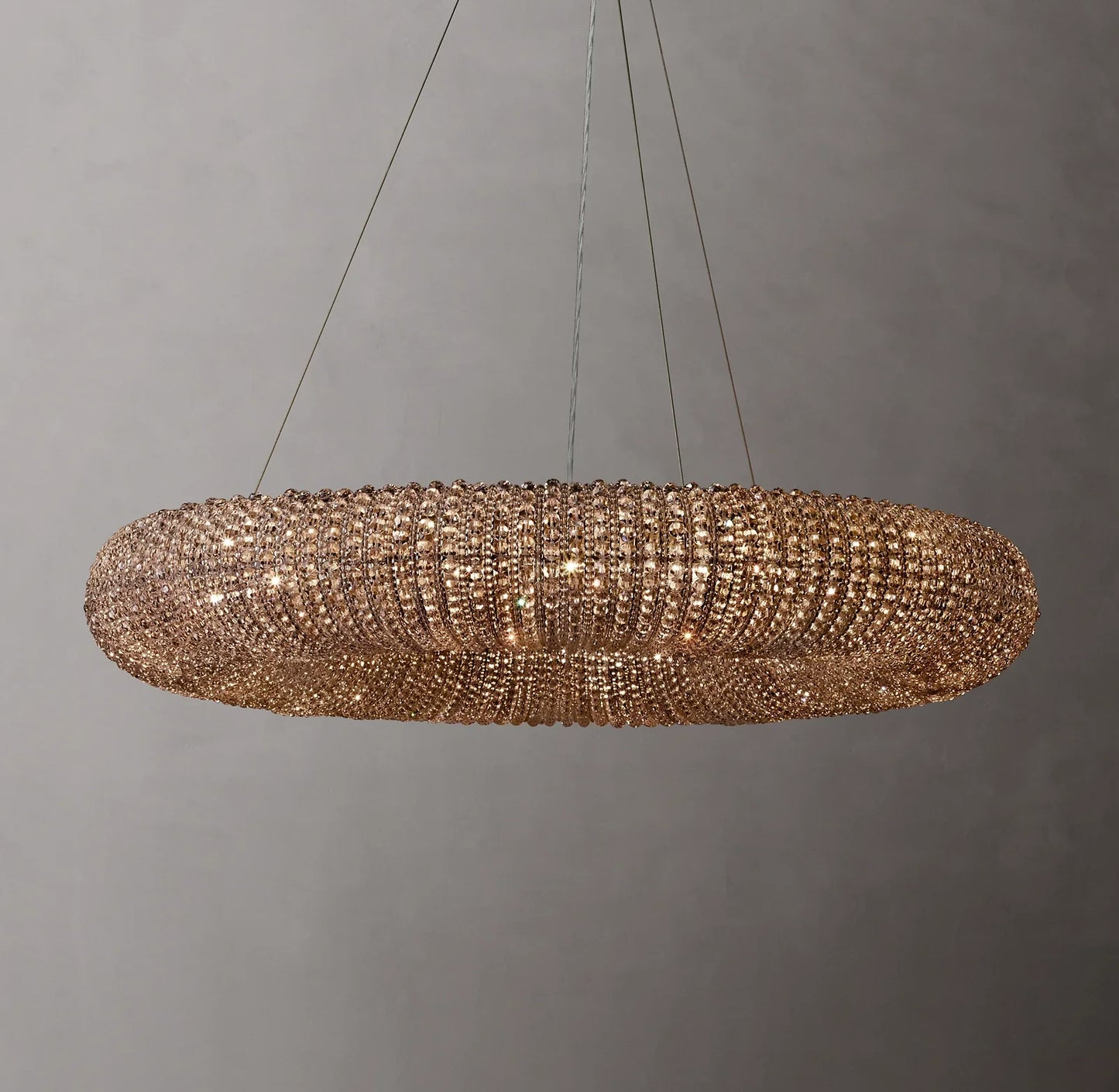 Crystal Halo Smoke Round LED Chandelier 41"
