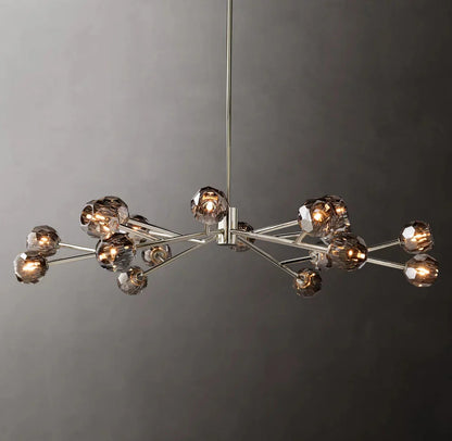 Crystal Sphere Tinted Glass Circular Chandelier 60"