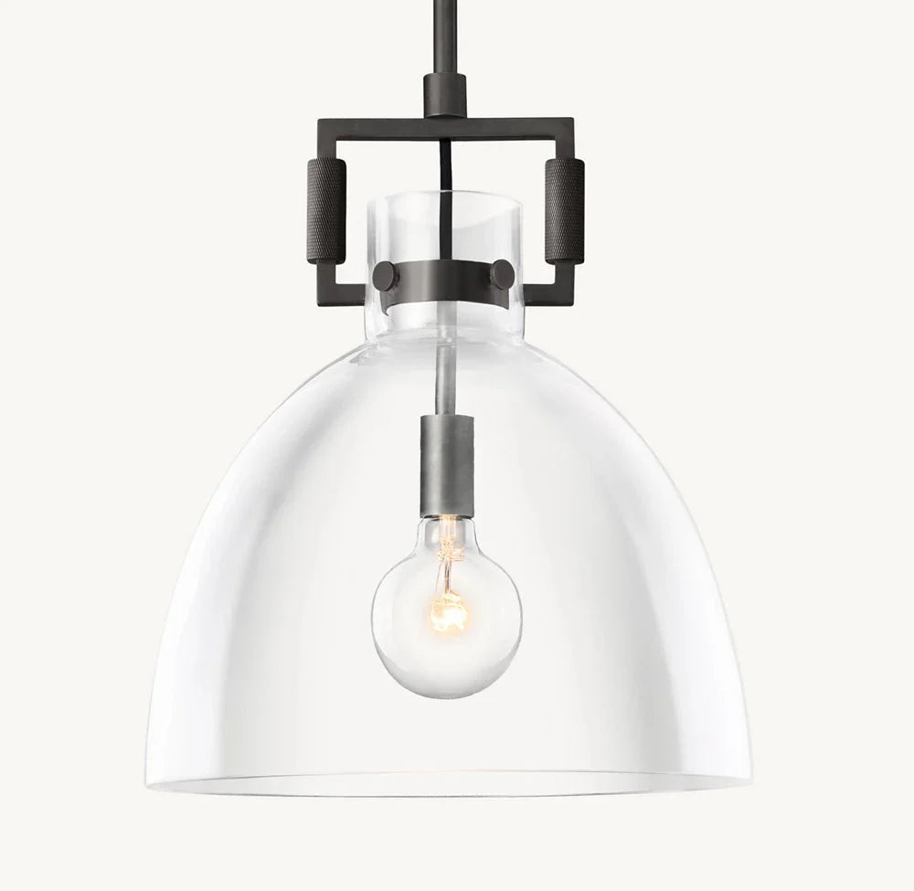 Industrial Glass Pendant Light Fixture