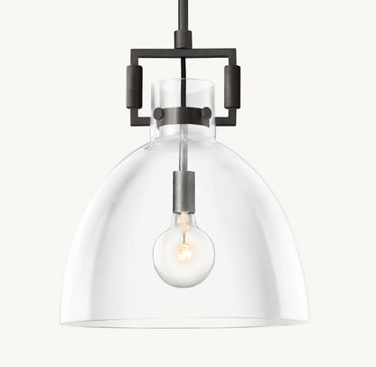 Industrial Glass Pendant Light Fixture