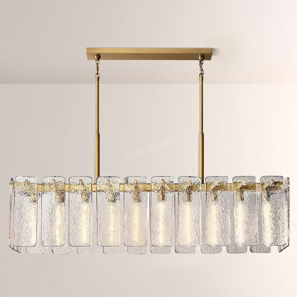 Belamet Glass Rectangular Chandelier 60"W