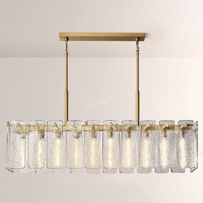 Belamet Glass Rectangular Chandelier 60"W