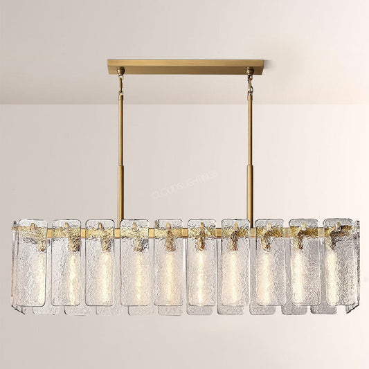 Belamet Glass Rectangular Chandelier 60"W