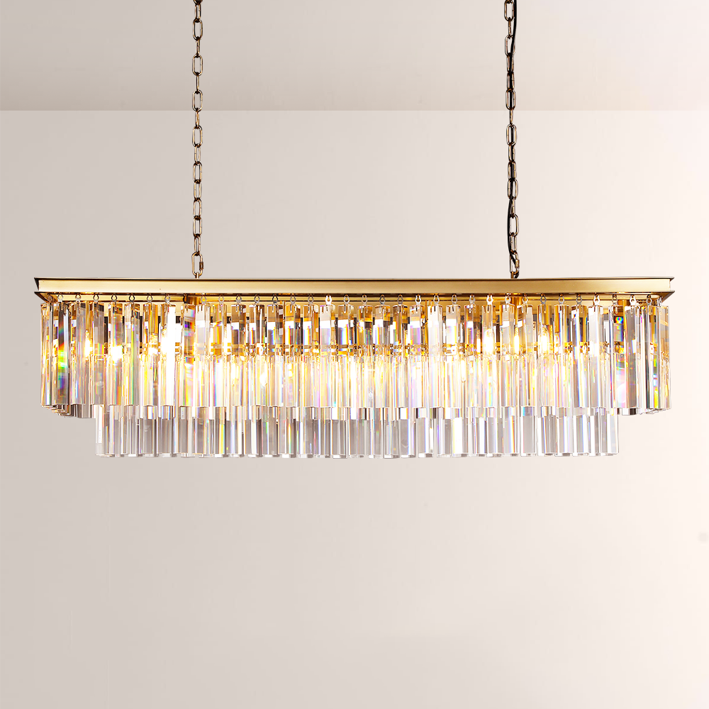1920s Odem Rectangular Chandelier 49"
