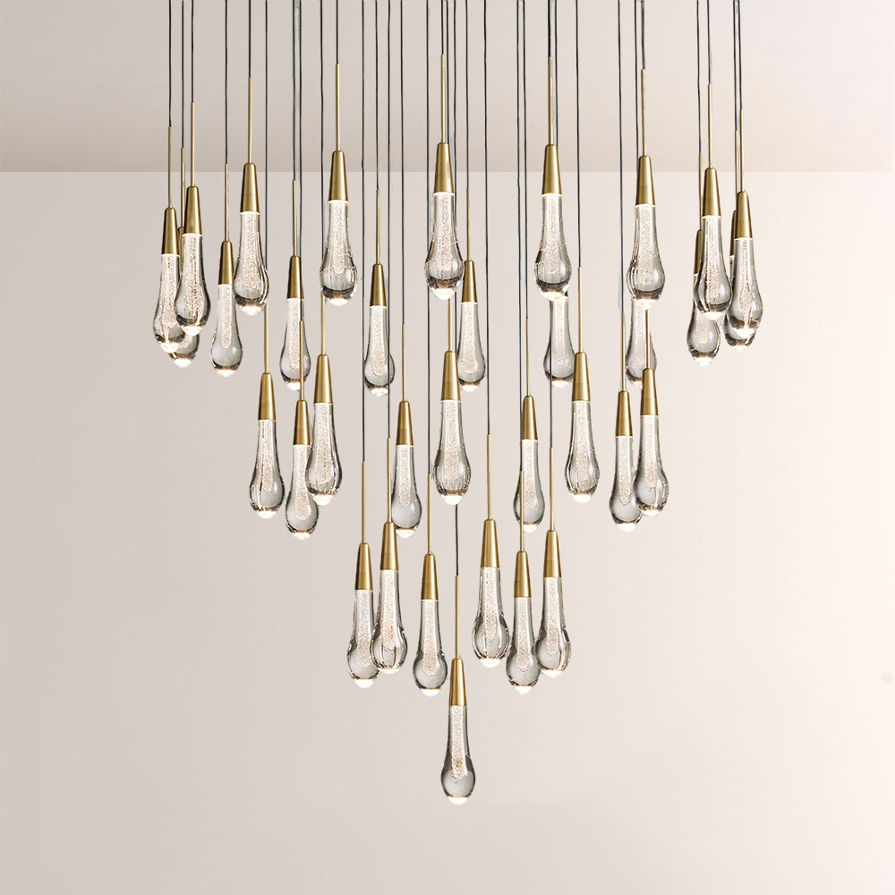 Raindor Glass Round Solitaire Chandelier