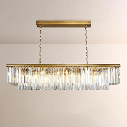 Ryalin Rectangular Glass Chandelier 72"