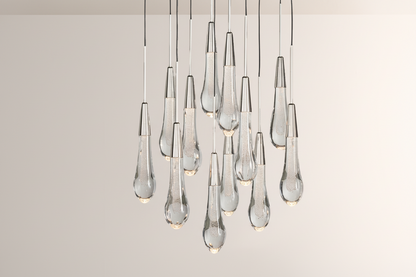 Raindor Glass Round Solitaire Chandelier