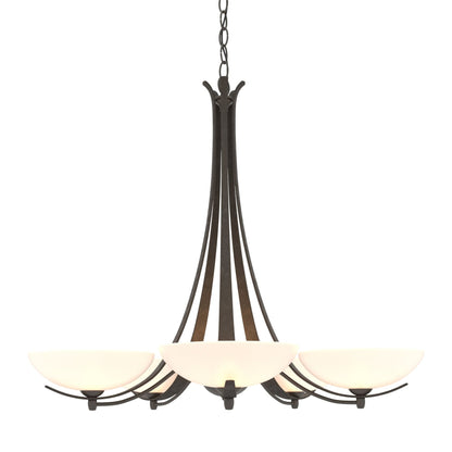 Aegis 5 Arm Chandelier 5-Light Opal Glass (GG) in Dark Smoke