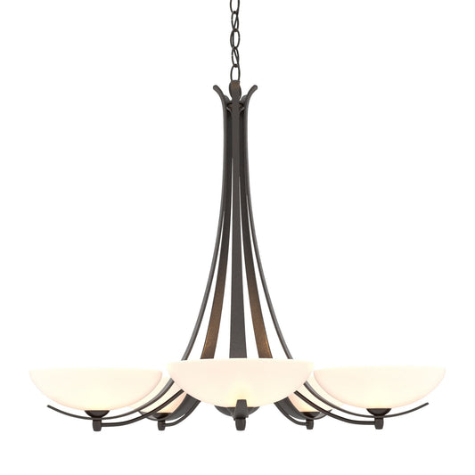 Aegis 5 Arm Chandelier 5-Light Opal Glass (GG) in Oil Rubbed Bronze