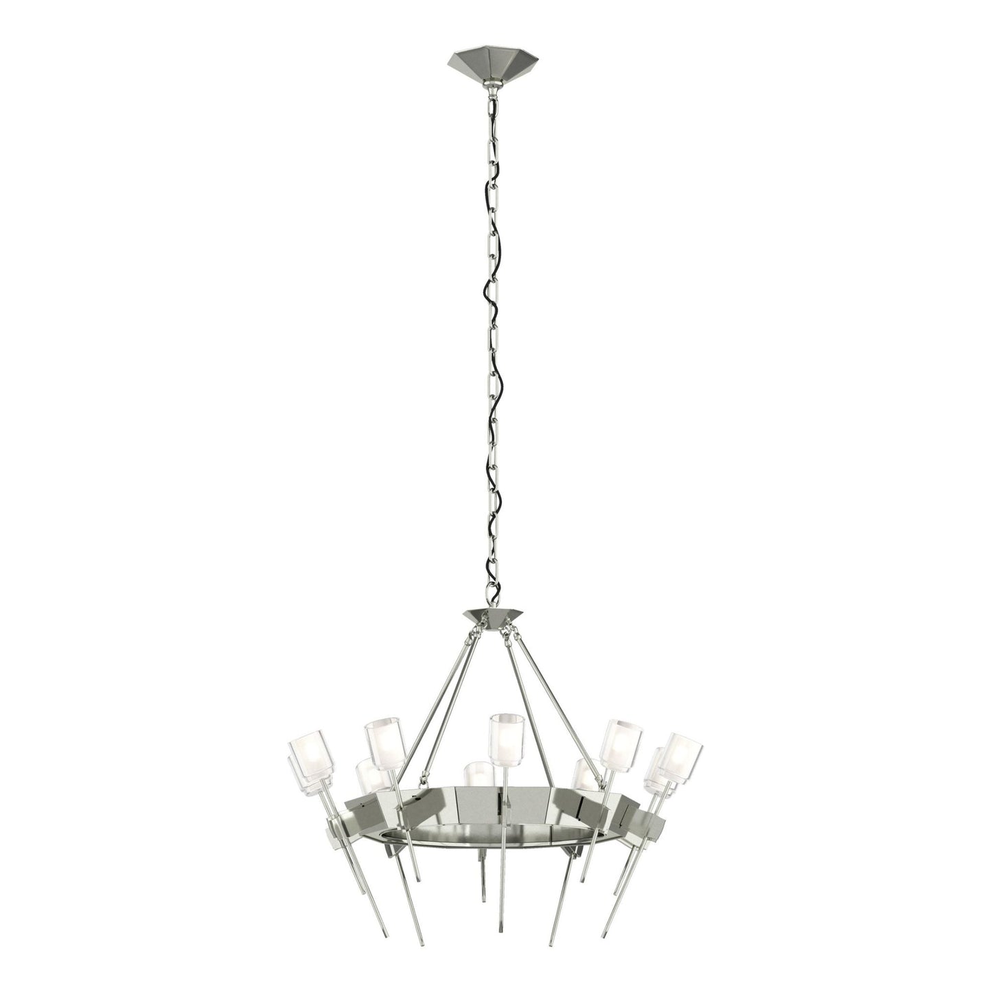 Echo 10-Light Circular Chandelier 10-Light Cast Glass (YC) in Sterling