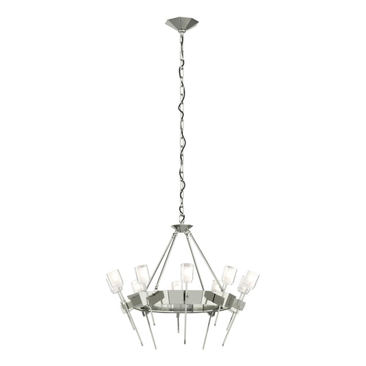 Echo 10-Light Circular Chandelier 10-Light Cast Glass (YC) in Sterling