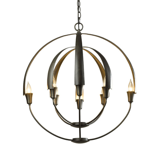 Double Cirque Chandelier 8-Light in Dark Smoke
