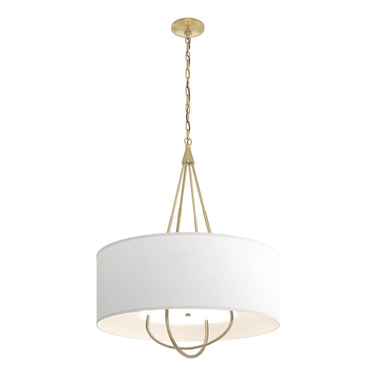 Loop Pendant 4-Light Modern Brass Accent Natural Anna Shade (SF) in Modern Brass