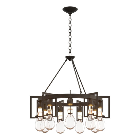 Apothecary Circular Chandelier 9-Light Clear Glass (ZM) in Dark Smoke