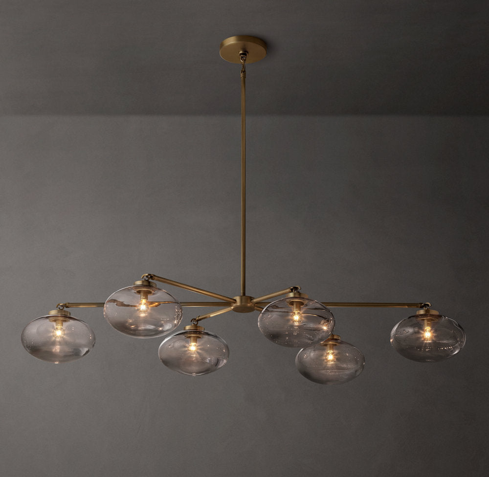 Cabrette Transparent Glass Mobile Linear Chandelier