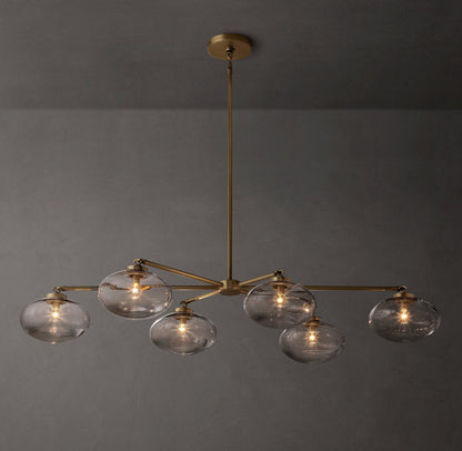 Cabrette Transparent Glass Mobile Linear Chandelier