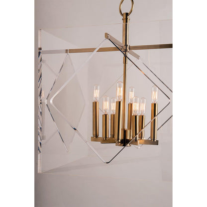 Travis 8-Light Chandelier in Aged Brass 24L x 24W x 32H