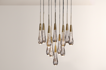 Raindor Glass Round Solitaire Chandelier