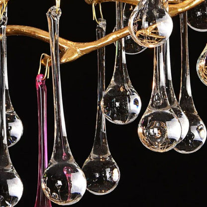 Runl Colorful Crystal Linear Branch Chandelier