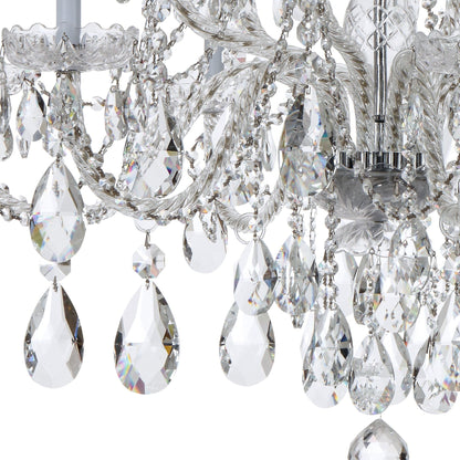 Traditional Crystal 37.5'' Hand Cut Crystal Polished Chrome Chandelier Silver 37.5"W x 48"H x 37.5"D