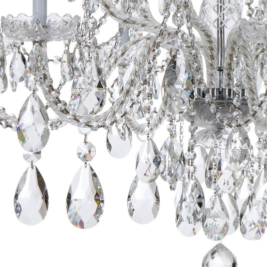 Traditional Crystal 37.5'' Hand Cut Crystal Polished Chrome Chandelier Silver 37.5"W x 48"H x 37.5"D
