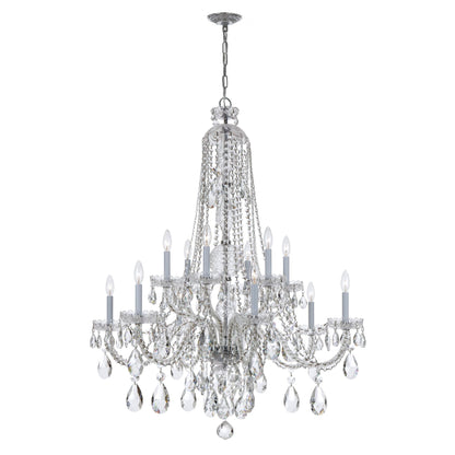 Traditional Crystal 37.5'' Hand Cut Crystal Polished Chrome Chandelier Silver 37.5"W x 48"H x 37.5"D