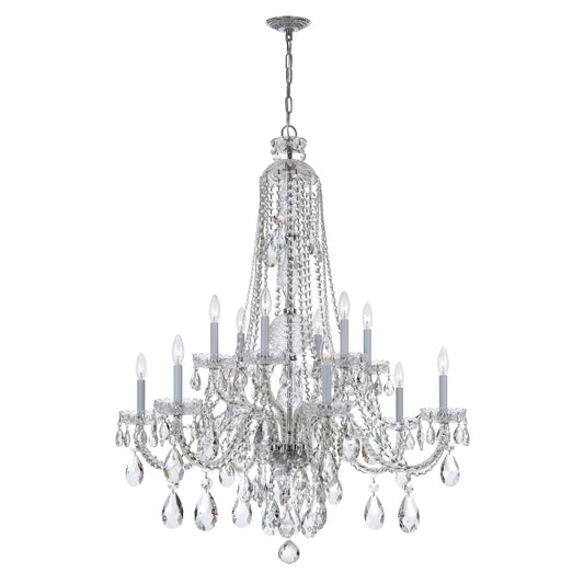 Traditional Crystal 37.5'' Hand Cut Crystal Polished Chrome Chandelier Silver 37.5"W x 48"H x 37.5"D