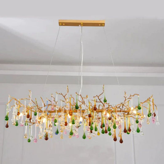 Runl Colorful Crystal Branch Chandelier