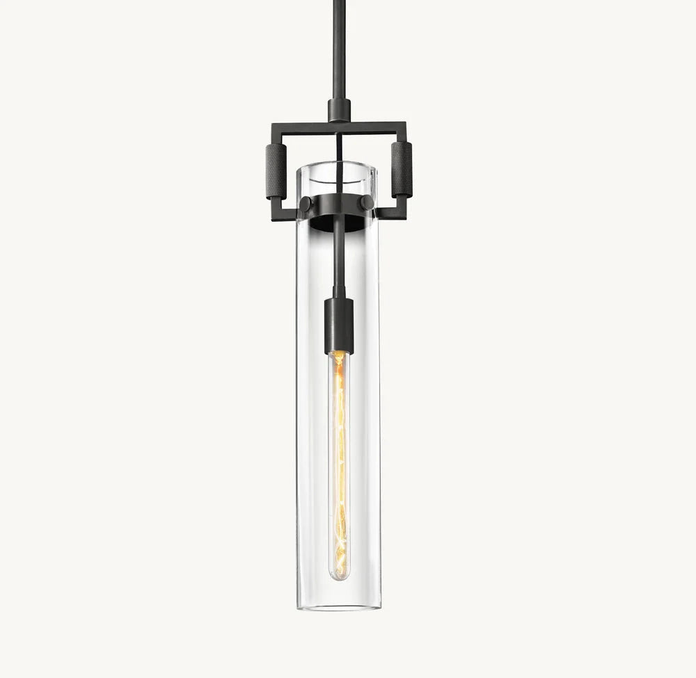 Machinists Cylindrical Glass Pendant Lamp