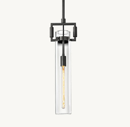 Machinists Cylindrical Glass Pendant Lamp