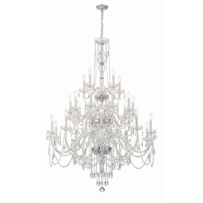 Traditional Crystal 45'' Hand Cut Crystal Polished Chrome Chandelier Silver 45"W x 61"H x 45"D