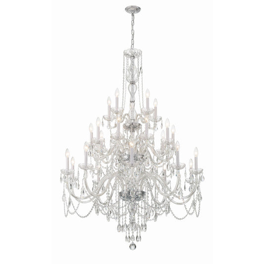 Traditional Crystal 45'' Hand Cut Crystal Polished Chrome Chandelier Silver 45"W x 61"H x 45"D