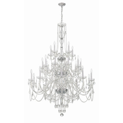 Traditional Crystal 45'' Hand Cut Crystal Polished Chrome Chandelier Silver 45"W x 61"H x 45"D