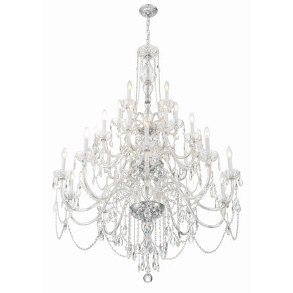 Traditional Crystal 45'' Hand Cut Crystal Polished Chrome Chandelier Silver 45"W x 61"H x 45"D