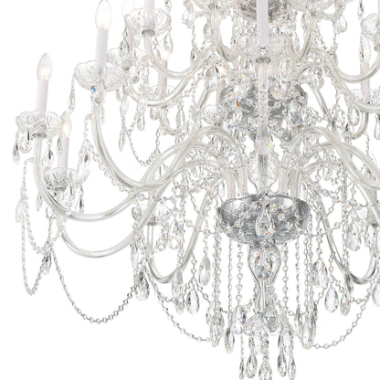 Traditional Crystal 45'' Hand Cut Crystal Polished Chrome Chandelier Silver 45"W x 61"H x 45"D