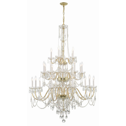 Traditional Crystal 45'' Hand Cut Crystal Polished Brass Chandelier Gold 45"W x 61"H x 45"D