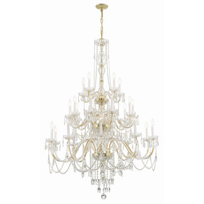 Traditional Crystal 45'' Hand Cut Crystal Polished Brass Chandelier Gold 45"W x 61"H x 45"D