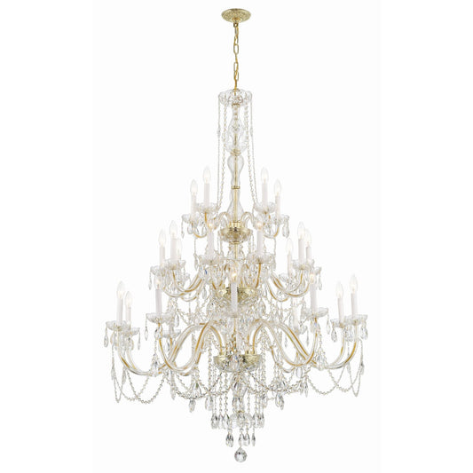 Traditional Crystal 45'' Hand Cut Crystal Polished Brass Chandelier Gold 45"W x 61"H x 45"D