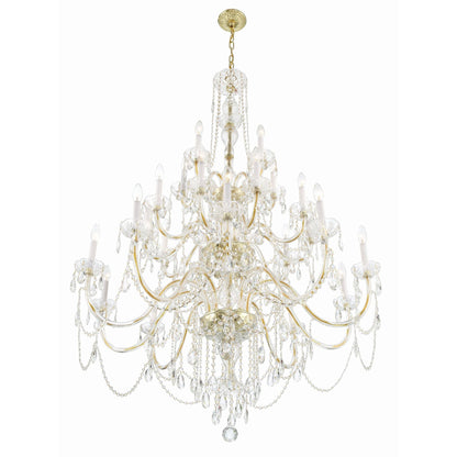Traditional Crystal 45'' Hand Cut Crystal Polished Brass Chandelier Gold 45"W x 61"H x 45"D