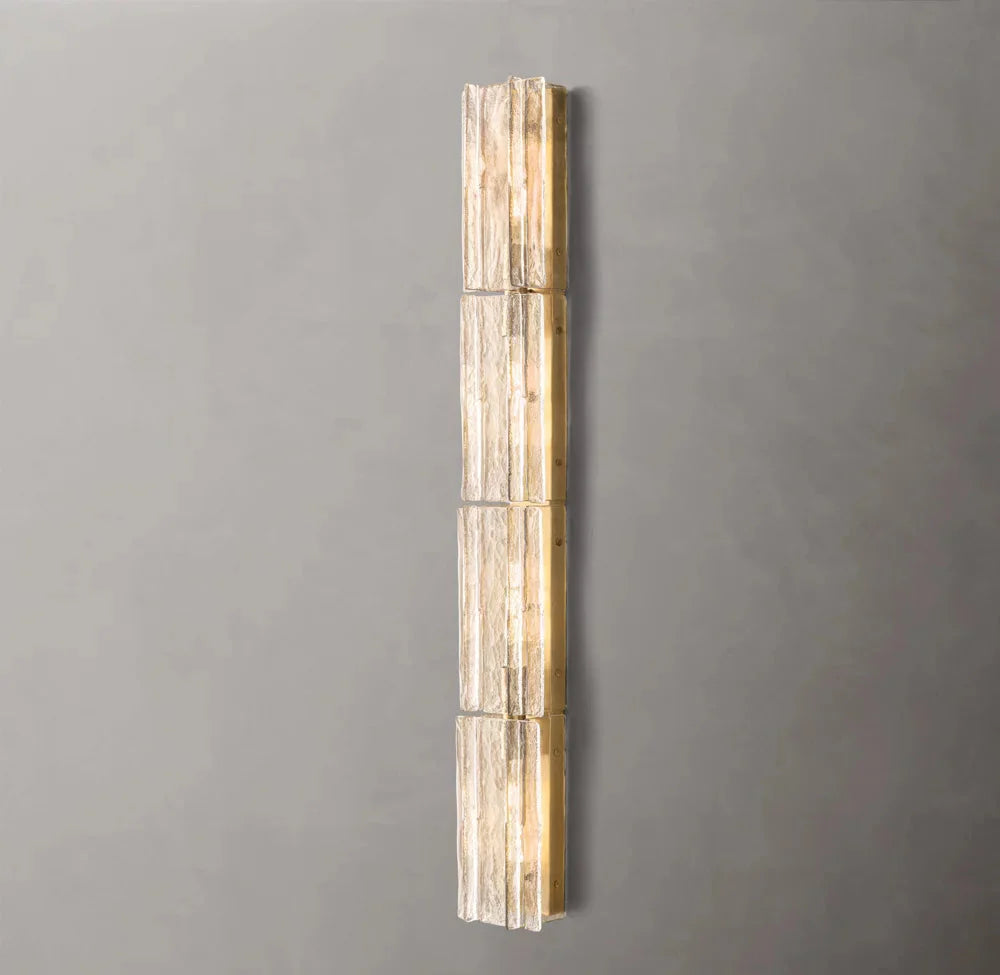 Gridded Clear Glass Grand Wall Sconce