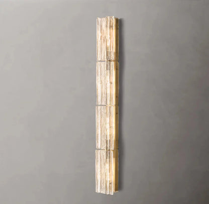 Gridded Clear Glass Grand Wall Sconce