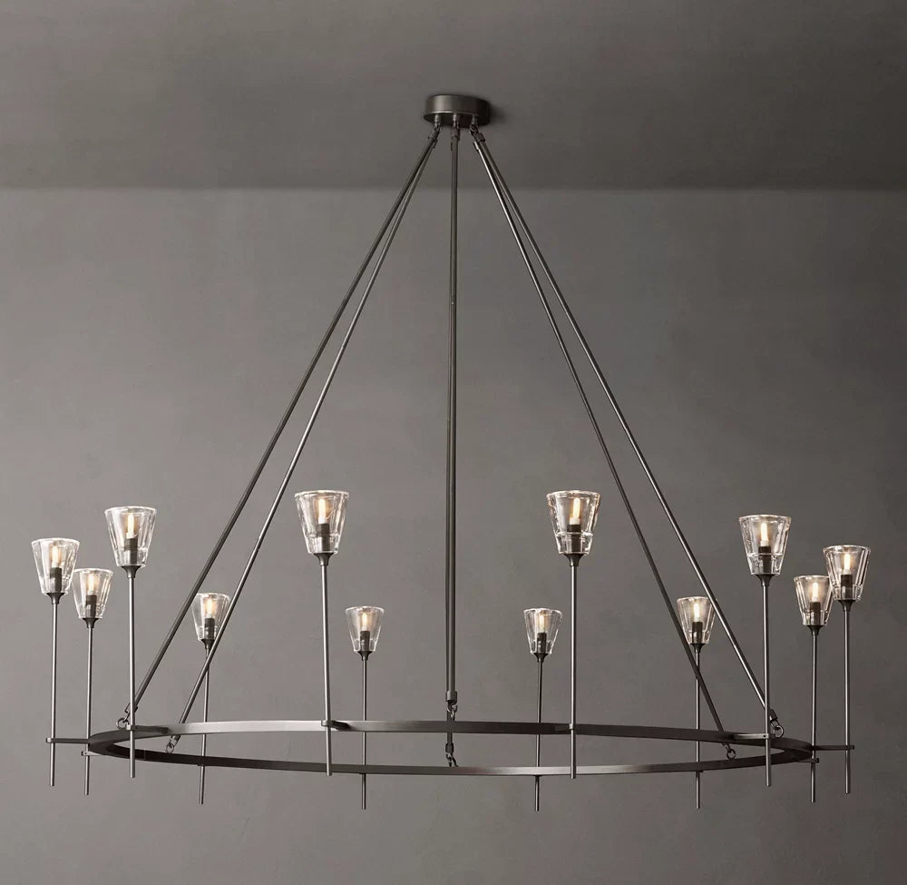 Torche De Verre Round Chandelier 70"