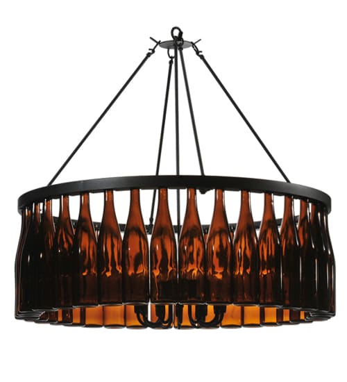 Tuscan Vineyard 12 Light 1 Tier Wine Bottle Drum Chandelier