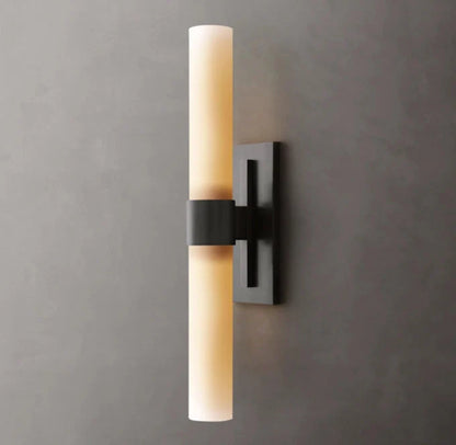 Ravelles Opal Milk Glass Linear Wall Sconce
