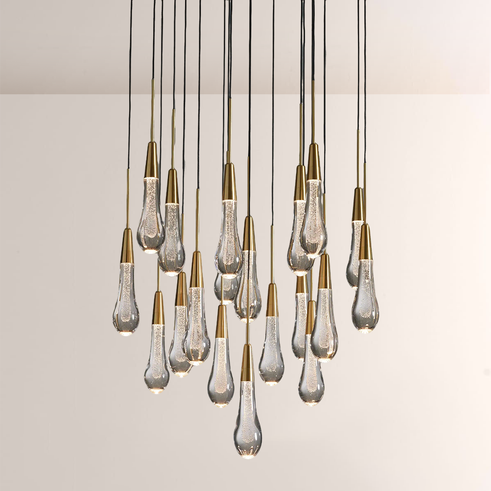 Raindor Glass Round Solitaire Chandelier