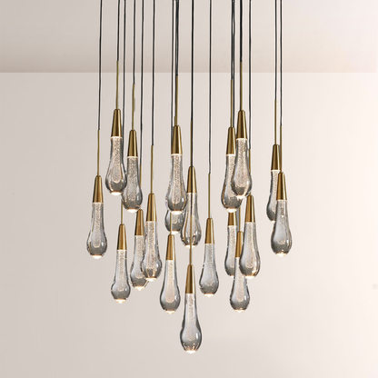 Raindor Glass Round Solitaire Chandelier