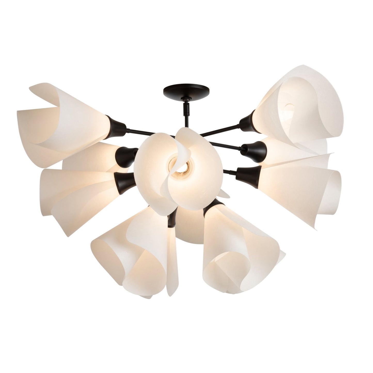 Mobius 12-Light Semi-Flush 12-Light Spun Frost (SH) in Black