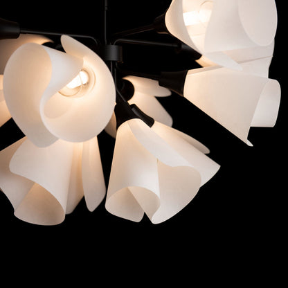 Mobius 12-Light Semi-Flush 12-Light Spun Frost (SH) in Black