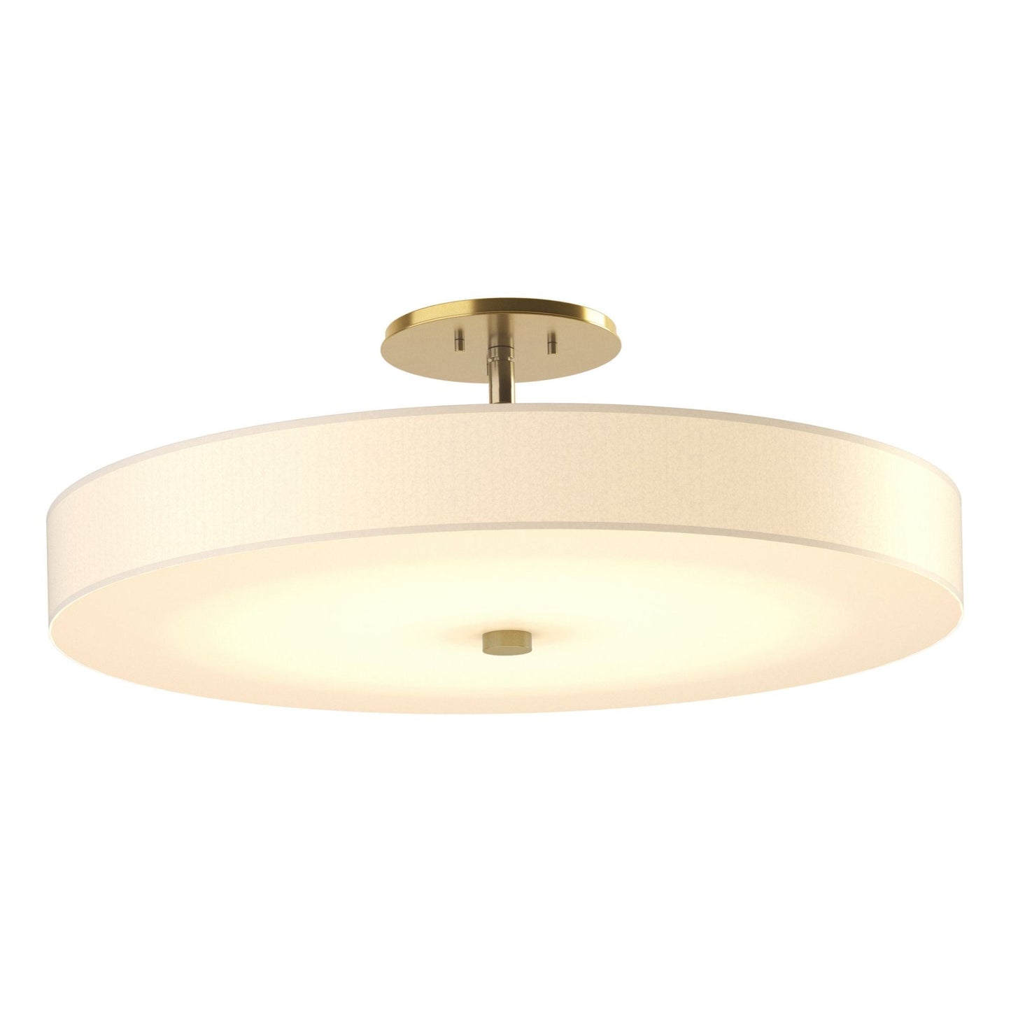 Disq Large LED Semi-Flush LED Spun Frost (SH) in Modern Brass